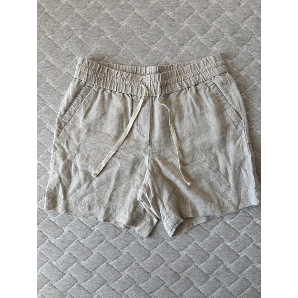Talbots Linen-Blend Drawstring Shorts in Light Beige